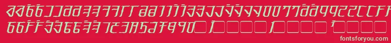 Fonte Exodite Distressed Italic – fontes verdes em um fundo vermelho