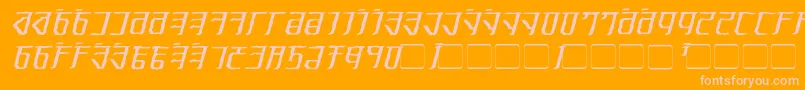 Exodite Distressed Italic Font – Pink Fonts on Orange Background