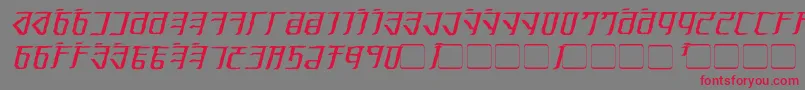 フォントExodite Distressed Italic – 赤い文字の灰色の背景