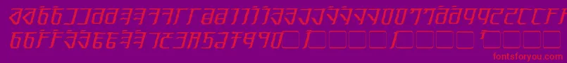 Fonte Exodite Distressed Italic – fontes vermelhas em um fundo violeta