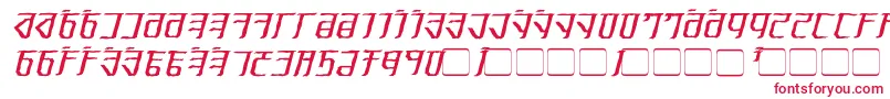 フォントExodite Distressed Italic – 白い背景に赤い文字