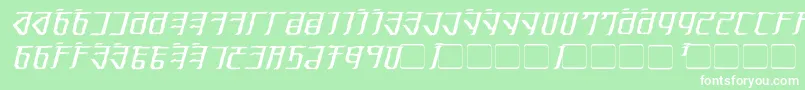 Exodite Distressed Italic-Schriftart – Weiße Schriften auf grünem Hintergrund