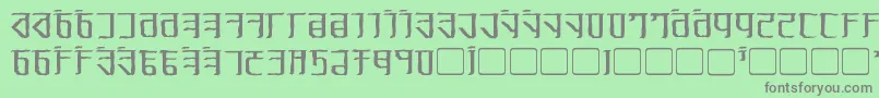 フォントExodite Distressed – 緑の背景に灰色の文字