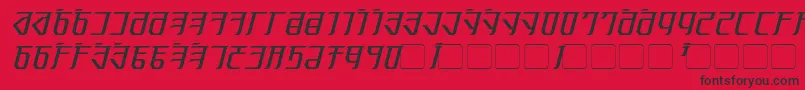 フォントExodite Italic – 赤い背景に黒い文字