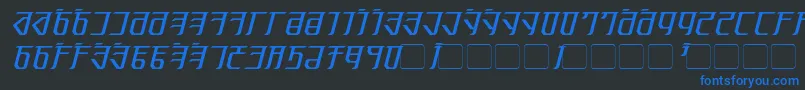 Exodite Italic Font – Blue Fonts on Black Background