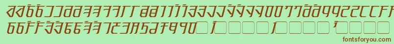 フォントExodite Italic – 緑の背景に茶色のフォント