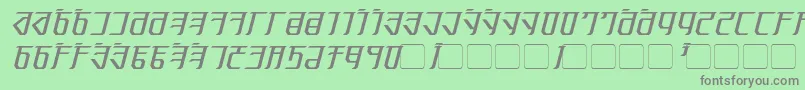 フォントExodite Italic – 緑の背景に灰色の文字