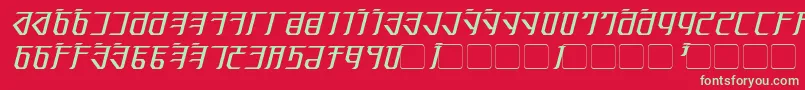 フォントExodite Italic – 赤い背景に緑の文字