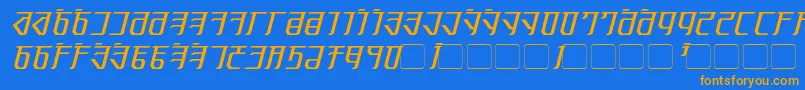 Fonte Exodite Italic – fontes laranjas em um fundo azul