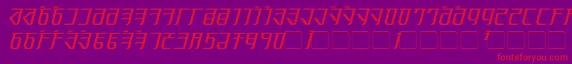 Exodite Italic-fontti – punaiset fontit violetilla taustalla