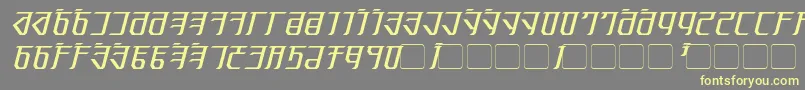 Exodite Italic-fontti – keltaiset fontit harmaalla taustalla