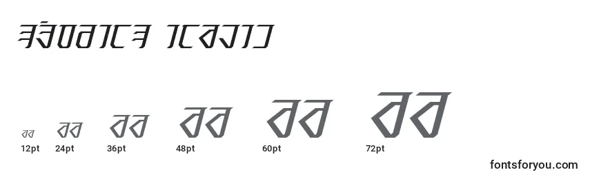 Размеры шрифта Exodite Italic