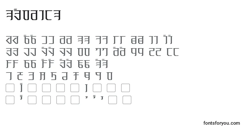 Exodite (126239)-fontti – aakkoset, numerot, erikoismerkit