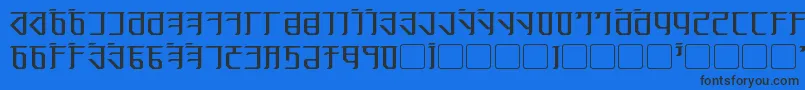 Exodite-Schriftart – Schwarze Schriften auf blauem Hintergrund