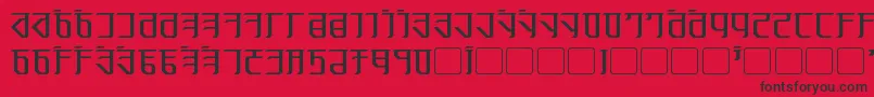 フォントExodite – 赤い背景に黒い文字