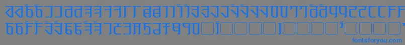 フォントExodite – 灰色の背景に青い文字