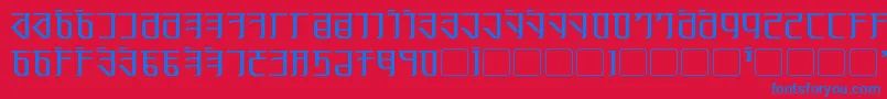 フォントExodite – 赤い背景に青い文字