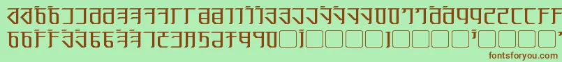 フォントExodite – 緑の背景に茶色のフォント