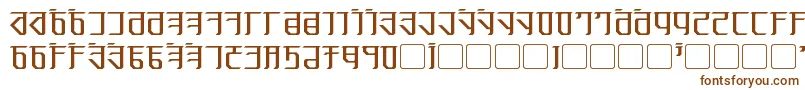 フォントExodite – 白い背景に茶色のフォント