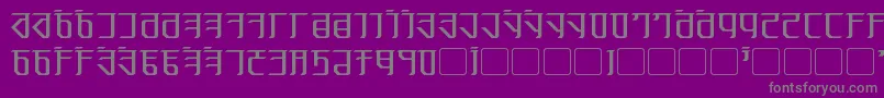 Exodite-fontti – harmaat kirjasimet violetilla taustalla