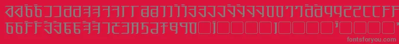 フォントExodite – 赤い背景に灰色の文字