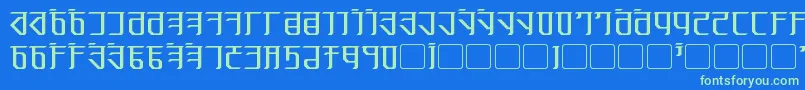 Fonte Exodite – fontes verdes em um fundo azul