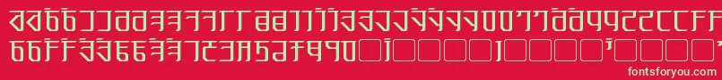 フォントExodite – 赤い背景に緑の文字