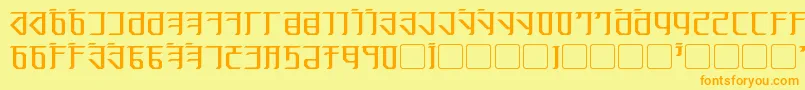 Exodite Font – Orange Fonts on Yellow Background