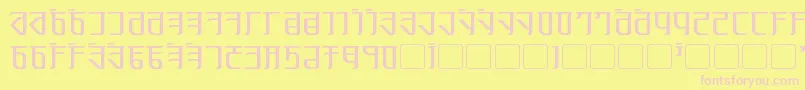 Exodite Font – Pink Fonts on Yellow Background