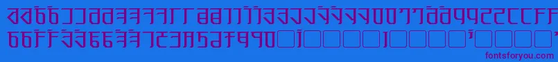Exodite-Schriftart – Violette Schriften auf blauem Hintergrund