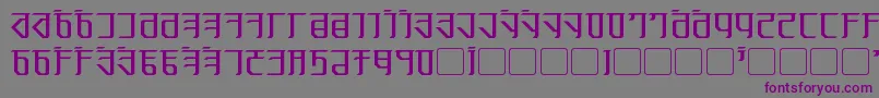 フォントExodite – 紫色のフォント、灰色の背景
