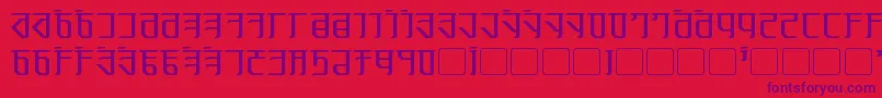 フォントExodite – 赤い背景に紫のフォント