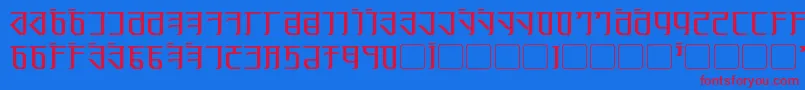 Exodite-Schriftart – Rote Schriften auf blauem Hintergrund