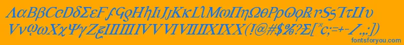 Achilles3superital Font – Blue Fonts on Orange Background