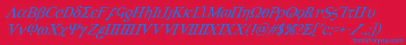 Achilles3superital Font – Blue Fonts on Red Background