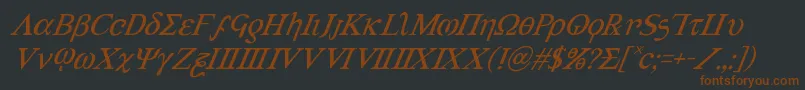 Achilles3superital-Schriftart – Braune Schriften auf schwarzem Hintergrund