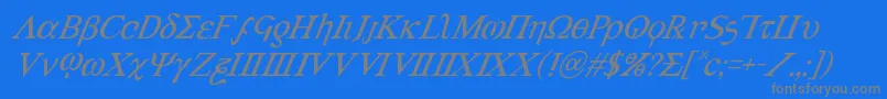 Achilles3superital Font – Gray Fonts on Blue Background