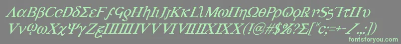 Weitere Informationen zur Achilles3superital-Schriftart Achilles3superital-Schriftart – Grüne Schriften auf grauem Hintergrund