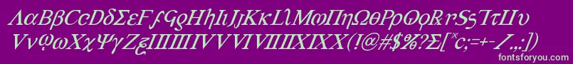 More about Achilles3superital Font Achilles3superital Font – Green Fonts on Purple Background