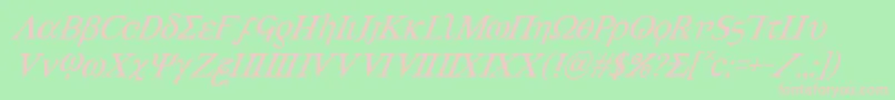 Achilles3superital Font – Pink Fonts on Green Background