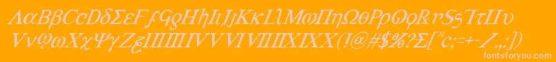 フォントAchilles3superital – オレンジの背景にピンクのフォント