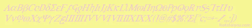 Achilles3superital Font – Pink Fonts on Yellow Background