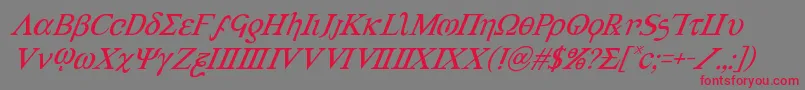 Achilles3superital Font – Red Fonts on Gray Background