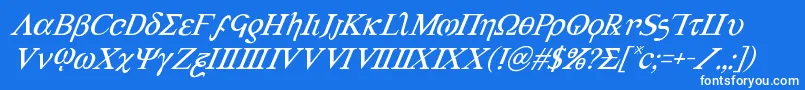 More about Achilles3superital Font Achilles3superital Font – White Fonts on Blue Background