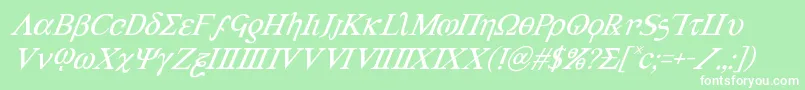Achilles3superital Font – White Fonts on Green Background