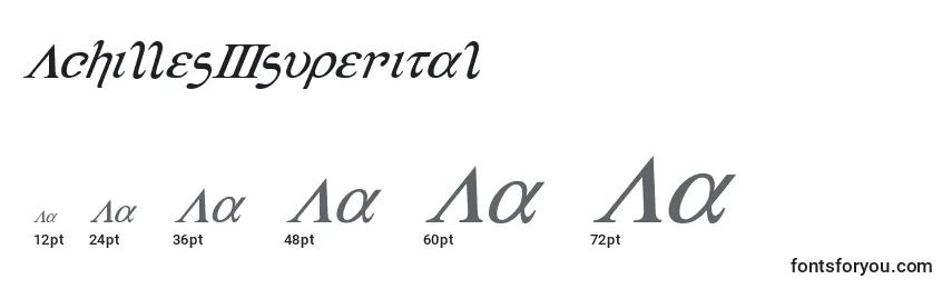 Размеры шрифта Achilles3superital