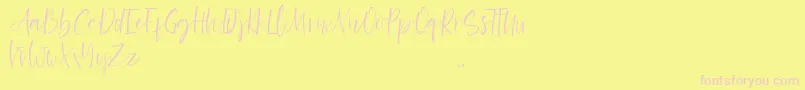fuente Exotico Demo – Fuentes Rosadas Sobre Fondo Amarillo