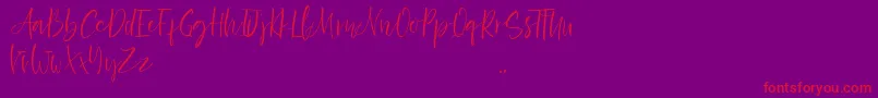 フォントExotico Demo – 紫の背景に赤い文字