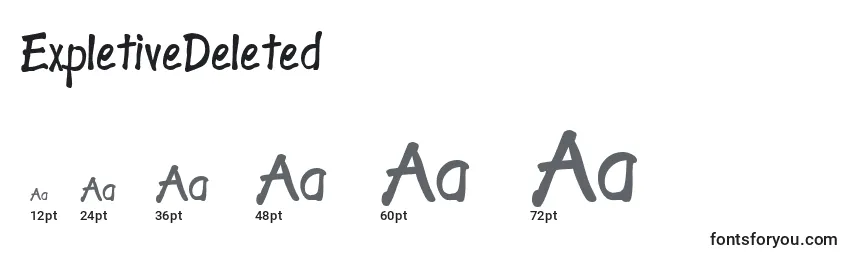 Размеры шрифта ExpletiveDeleted (126242)