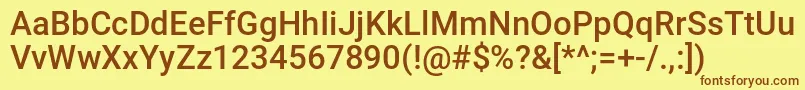 EXPOSURE Font – Brown Fonts on Yellow Background
